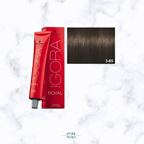 TINTE IGORA ROYAL 3-65 CASTAÑO OSCURO MARRÓN DORADO 60GR  Schwarzkopf
