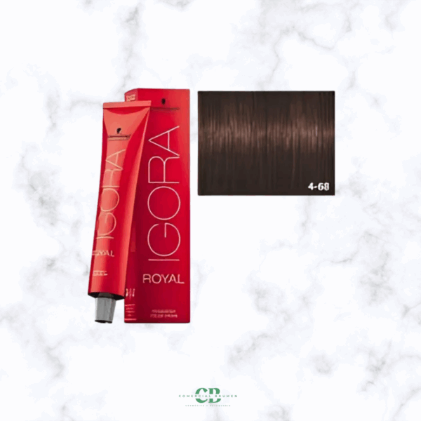 TINTE IGORA ROYAL 4-68 CASTAÑO MEDIO MARRÓN ROJIZO 60GR Schwarzkopf