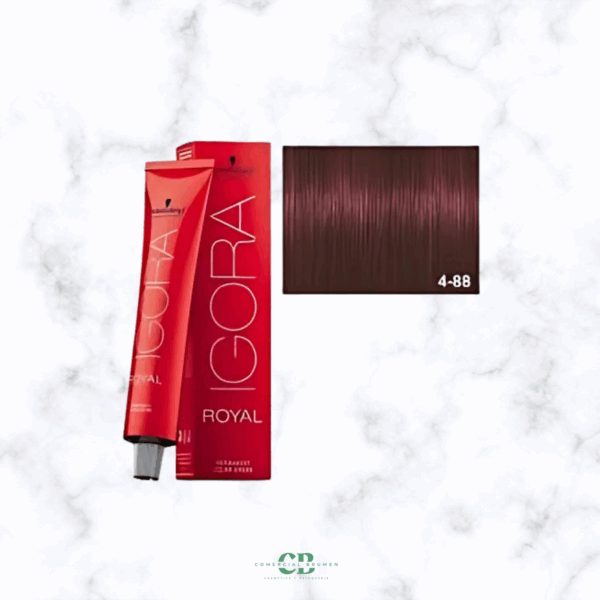 TINTE IGORA ROYAL 4-88 CASTAÑO MEDIO ROJIZO INTENSO 60GR Schwarzkopf