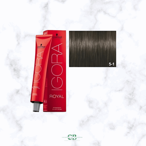 TINTE IGORA ROYAL 5-1 CASTAÑO CLARO CENIZA 60GR Schwarzkopf