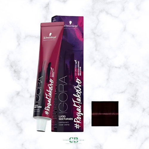 TINTE IGORA ROYAL TAKE OVER NOCTURNES 5-819 CASTAÑO CLARO ROJO CENIZA VIOLIN Schwarzkopf
