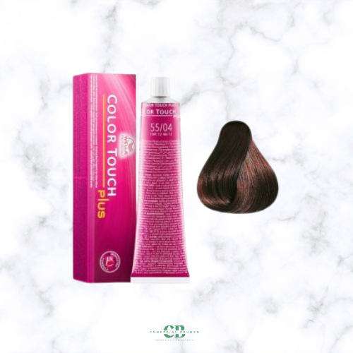 COLOR TOUCH PLUS 55-04 CASTAÑO CLARO NATURAL COBRIZO WELLA-baño de color sin amoníaco