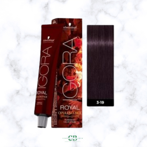 TINTE IGORA ROYAL OPULESCENSE 3-19 CASTAÑO OSCURO CENIZA VIOLIN  Schwarzkopf