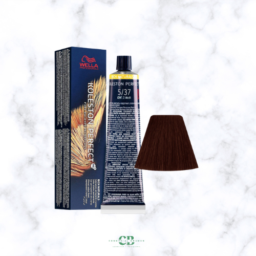 WELLA TINTE KOLESTON PERFECT ME + 5/37 CASTAÑO CLARO DORADO MARRON 60 GR