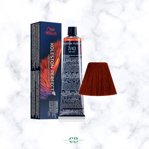 WELLA TINTE KOLESTON PERFECT ME + 7/43 RUBIO MEDIO COBRIZO DORADO 60 GR